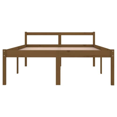 Seniorseng 140x190 cm massivt fyrretræ honningbrun