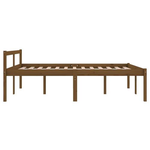 Seniorseng 140x190 cm massivt fyrretræ honningbrun
