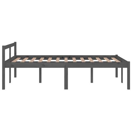 Seniorseng 120x200 cm massivt fyrretræ grå