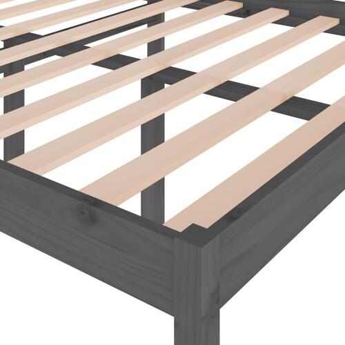Seniorseng 120x200 cm massivt fyrretræ grå