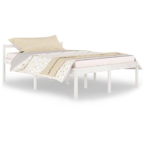 Seniorseng 140x200 cm massivt fyrretræ hvid