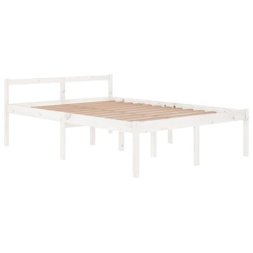 Seniorseng 140x200 cm massivt fyrretræ hvid
