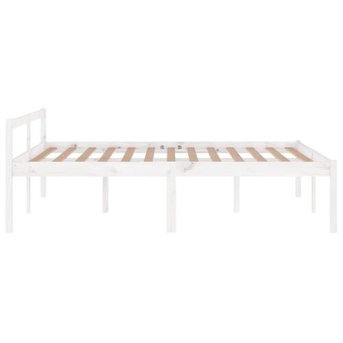 Seniorseng 140x200 cm massivt fyrretræ hvid