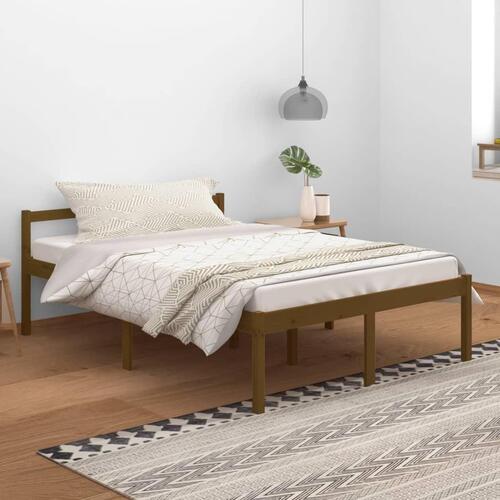 Seniorseng 140x200 cm massivt fyrretræ honningbrun