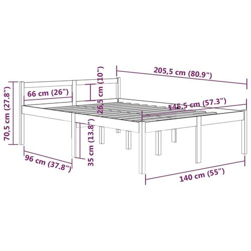 Seniorseng 140x200 cm massivt fyrretræ honningbrun