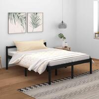 Seniorseng 150x200 cm kingsize massivt fyrretræ sort