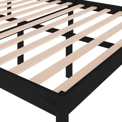 Seniorseng 150x200 cm kingsize massivt fyrretræ sort