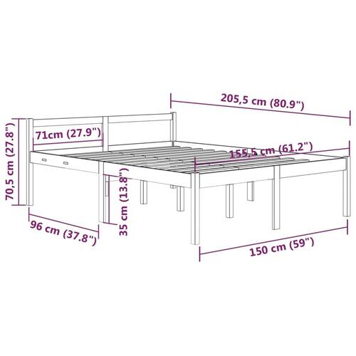 Seniorseng 150x200 cm kingsize massivt fyrretræ sort