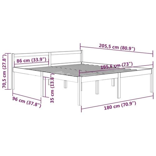 Seniorseng 180x200 cm super kingsize massivt fyrretræ