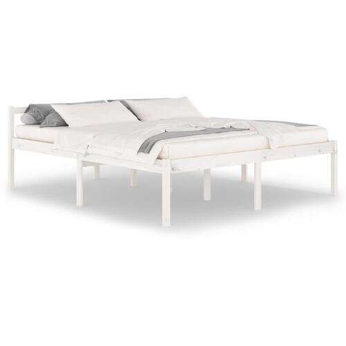 Seniorseng 180x200 cm super kingsize massivt fyrretræ hvid