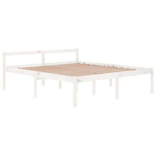 Seniorseng 180x200 cm super kingsize massivt fyrretræ hvid