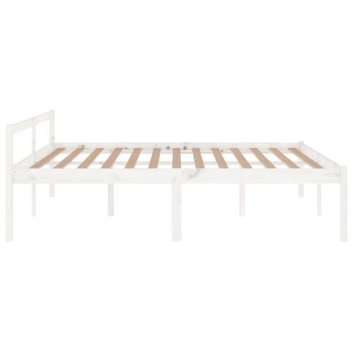 Seniorseng 180x200 cm super kingsize massivt fyrretræ hvid