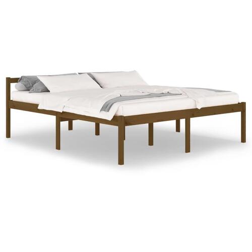 Seniorseng 180x200 cm super kingsize massivt fyrretræ honning