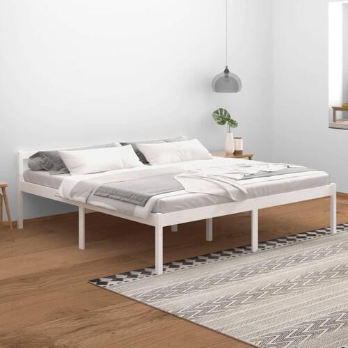 Seniorseng 200x200 cm massivt fyrretræ hvid