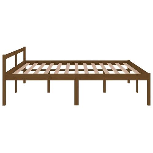 Sengeramme 200x200 cm massivt fyrretræ gyldenbrun