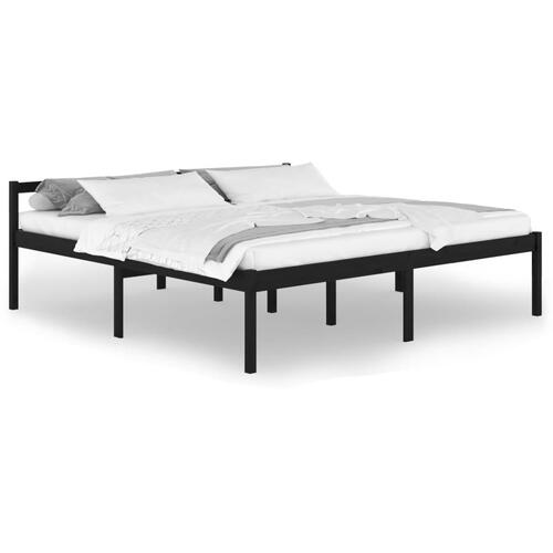 Seniorseng 200x200 cm massivt fyrretræ sort