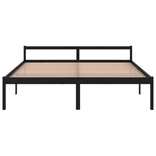 Seniorseng 200x200 cm massivt fyrretræ sort