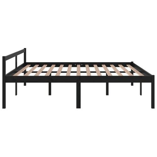 Seniorseng 200x200 cm massivt fyrretræ sort