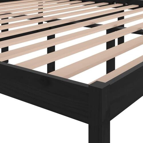 Seniorseng 200x200 cm massivt fyrretræ sort