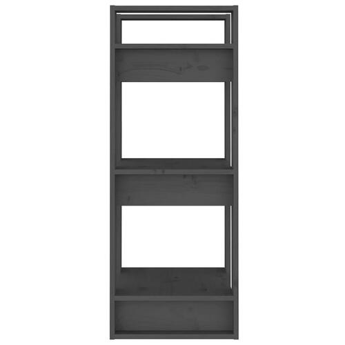 Bogreol/rumdeler 41x35x91 cm massivt fyrretræ grå