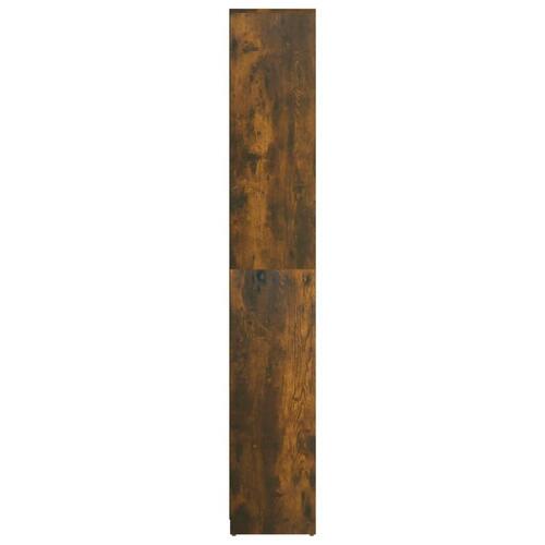 Badeværelsesskab 30x30x183,5 cm konstrueret træ røget egetræ