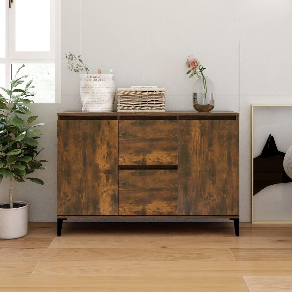 Skænk 104x35x70 cm konstrueret træ røget egetræsfarve