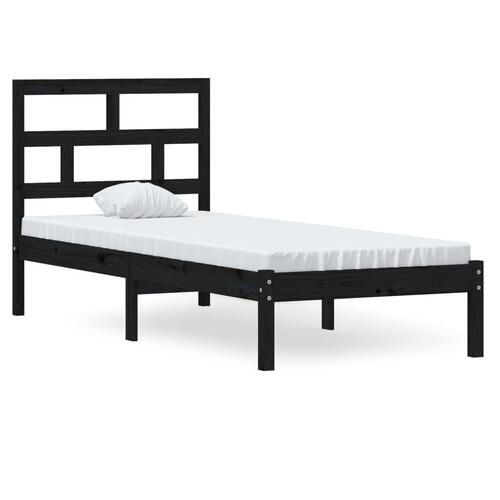 Sengeramme 75x190 cm Small Single massivt træ sort