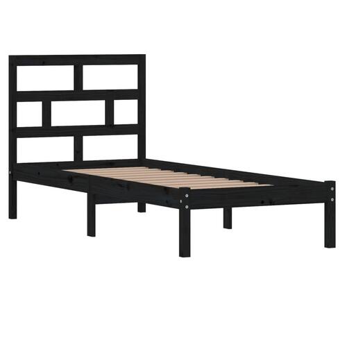 Sengeramme 75x190 cm Small Single massivt træ sort