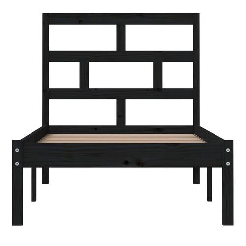 Sengeramme 75x190 cm Small Single massivt træ sort