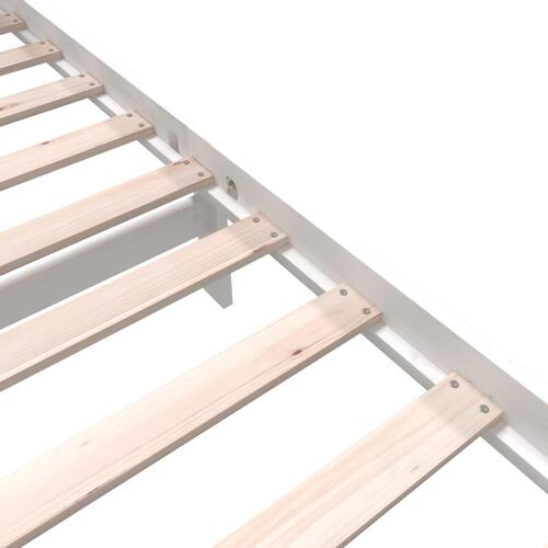 Sengestel 135x190 cm Double massivt fyrretræ hvid