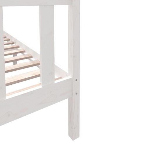 Sengestel 135x190 cm Double massivt fyrretræ hvid