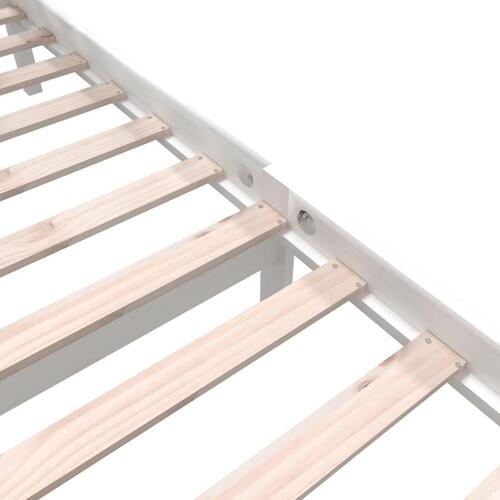 Sengeramme 140x190 cm massivt fyrretræ hvid