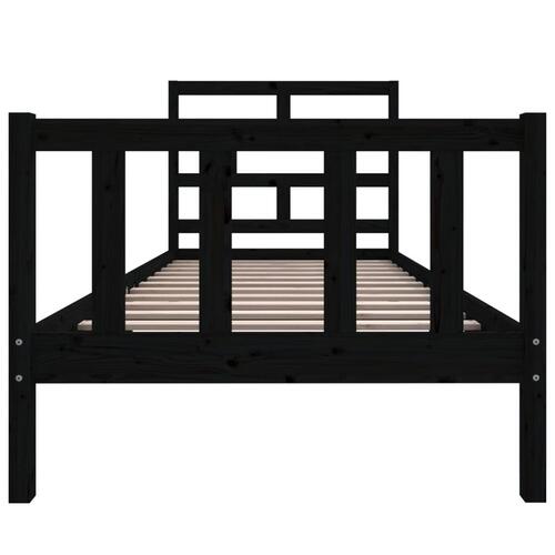 Sengeramme 100x200 cm massivt fyrretræ sort