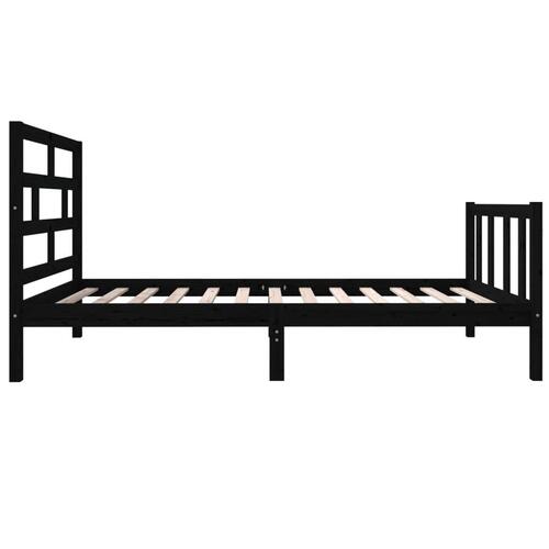 Sengeramme 100x200 cm massivt fyrretræ sort