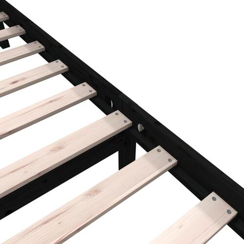 Sengeramme 100x200 cm massivt fyrretræ sort