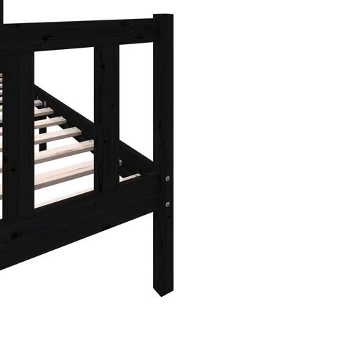 Sengeramme 100x200 cm massivt fyrretræ sort