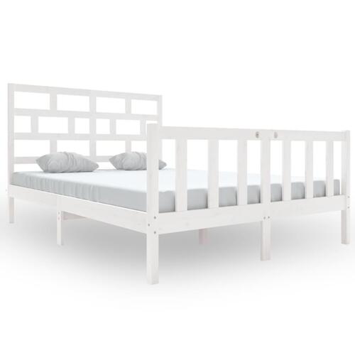 Sengeramme 120x200 cm massivt træ hvid