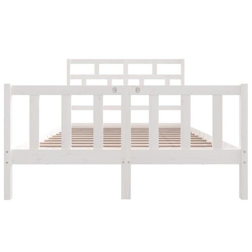 Sengeramme 120x200 cm massivt træ hvid