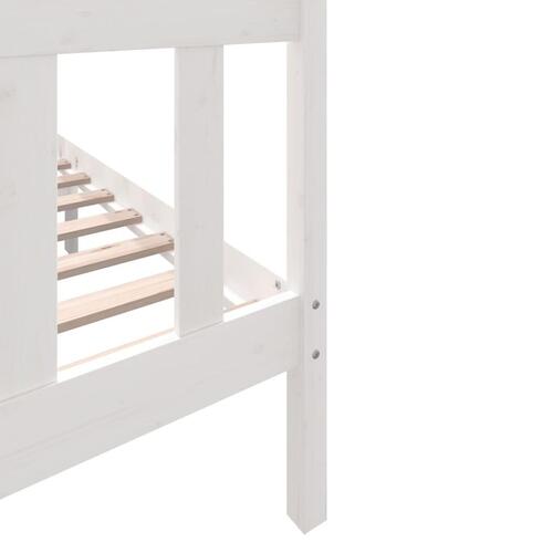 Sengeramme 120x200 cm massivt træ hvid
