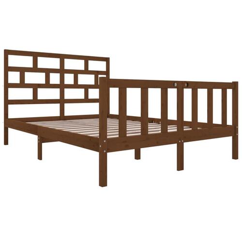 Sengeramme 120x200 cm massivt træ gyldenbrun