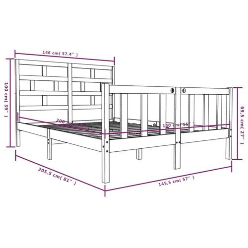 Sengeramme 140x200 cm massivt fyrretræ hvid