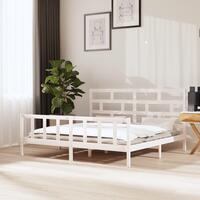 Sengeramme 180x200 cm Super King massivt fyrretræ hvid