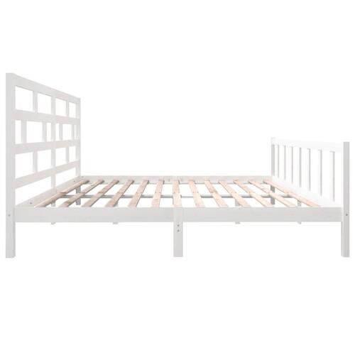 Sengeramme 180x200 cm Super King massivt fyrretræ hvid