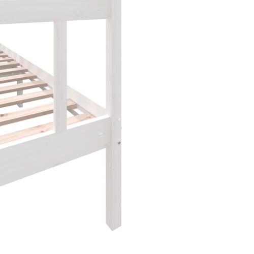 Sengeramme 180x200 cm Super King massivt fyrretræ hvid