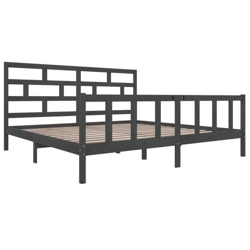 Sengeramme 180x200 cm Super King massivt fyrretræ grå