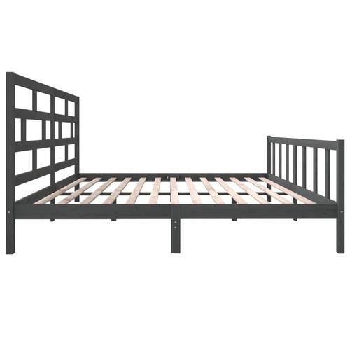 Sengeramme 180x200 cm Super King massivt fyrretræ grå