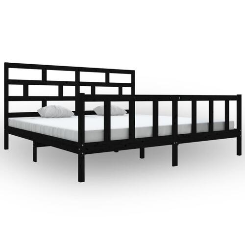 Sengeramme 180x200 cm Super King massivt fyrretræ grå
