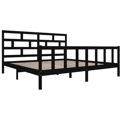 Sengeramme 180x200 cm Super King massivt fyrretræ grå