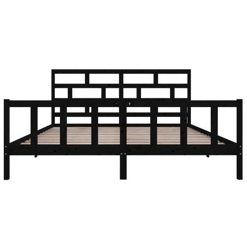 Sengeramme 180x200 cm Super King massivt fyrretræ grå