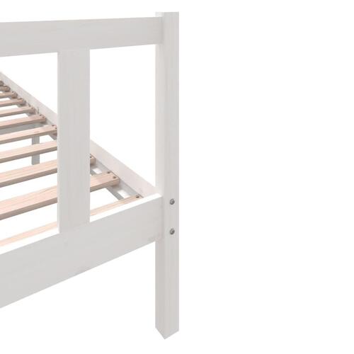 Sengeramme 200x200 cm massivt fyrretræ hvid
